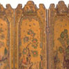 Paravento in legno laccato e cuoio, manifattura orientale, sec. XX prima metà