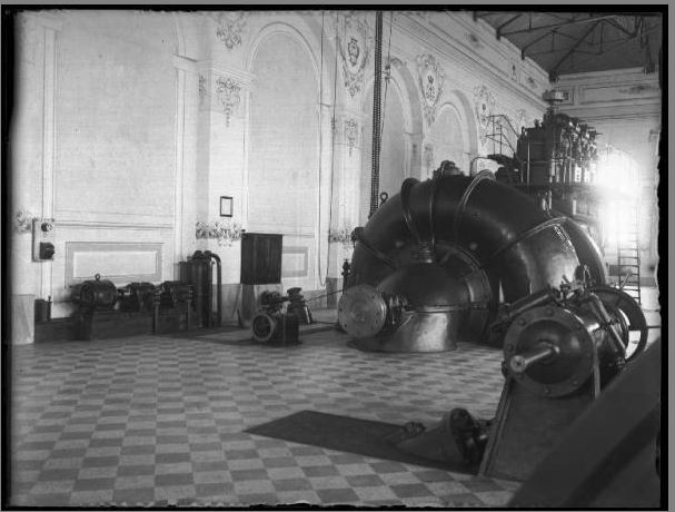 Moglia di Sermide (MN) Stabilimento idrovoro, Ex Consorzio di Bonifica di Revere Foto 1925 Sala macchine - Pompa Riva 
