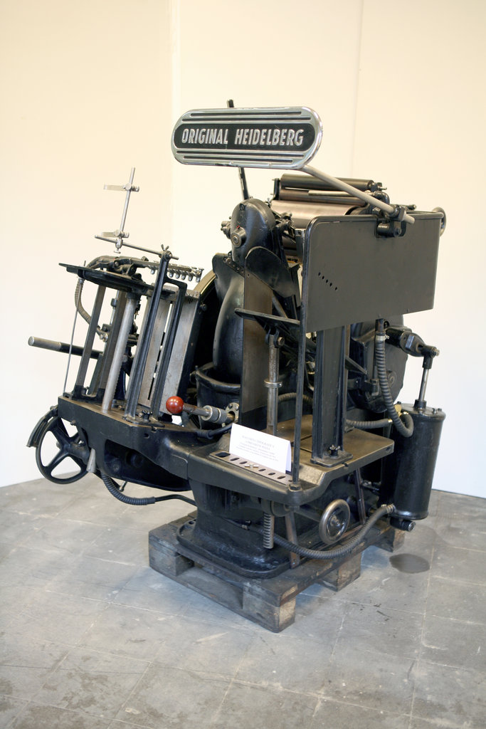 Macchina per stampa tipografica Platina automatica Original Heidelberg, Schnelpressenfabrik AG Heidelberg – Germania, 1912