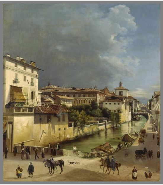Il Naviglio di Porta Romana lungo la via Francesco Sforza - Dell'Acqua Giovan Battista