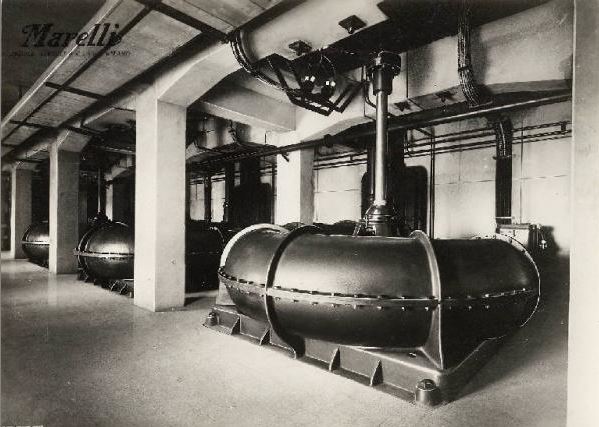 Viadana Impianto idrovoro di San Matteo Bonifica cremonese-mantovana Sala pompe Foto 1937