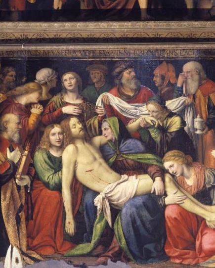 All’interno della chiesa una delle grandi opere di Bernardino Luini, la Deposizione di Cristo.