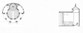 Cappella per la Mostra dArte Sacra, V Triennale di Milano, pianta e sezione (P. Buffa, A. Cassi Architetti e Decoratori contemporanei, Edizioni di "Rassegna di Architettura", Milano 1933, p. 28)