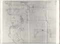 Teatro alla Scala: disegno dello spigolo con leone del mobile bar del ridotto dei palchi