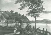 Una veduta di Villa Pasta in una incisione del 1832