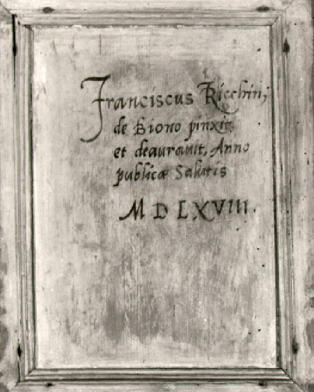 Iscrizione (dipinto) di Ricchino Francesco (terzo quarto sec. XVI)