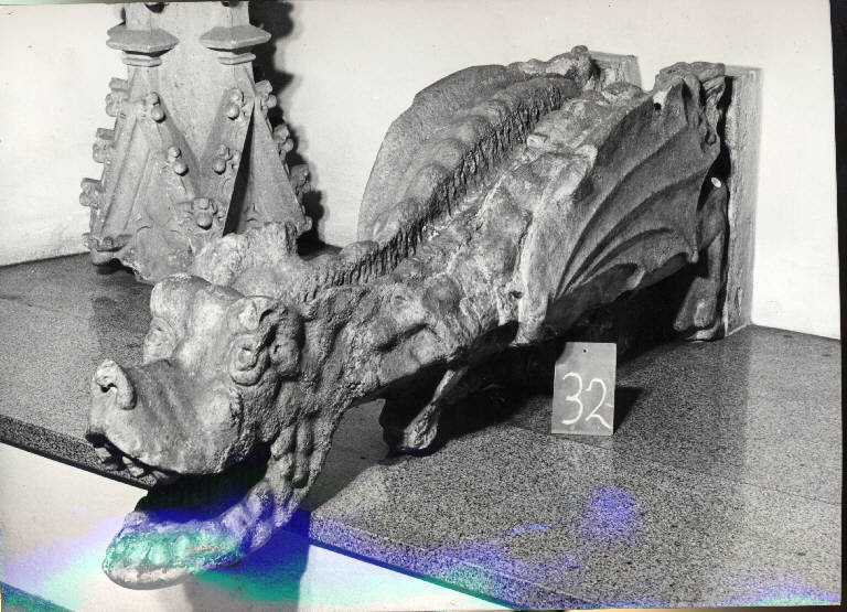 Testa di drago (doccione) - ambito lombardo (seconda metà sec. XIV)