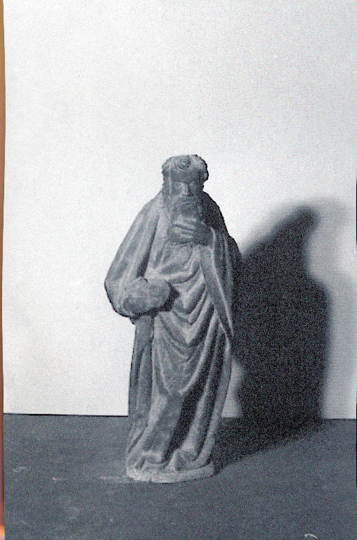 Profeta che si accarezza la barba (scultura) - ambito franco renano (fine/inizio secc. XIV/ XV)