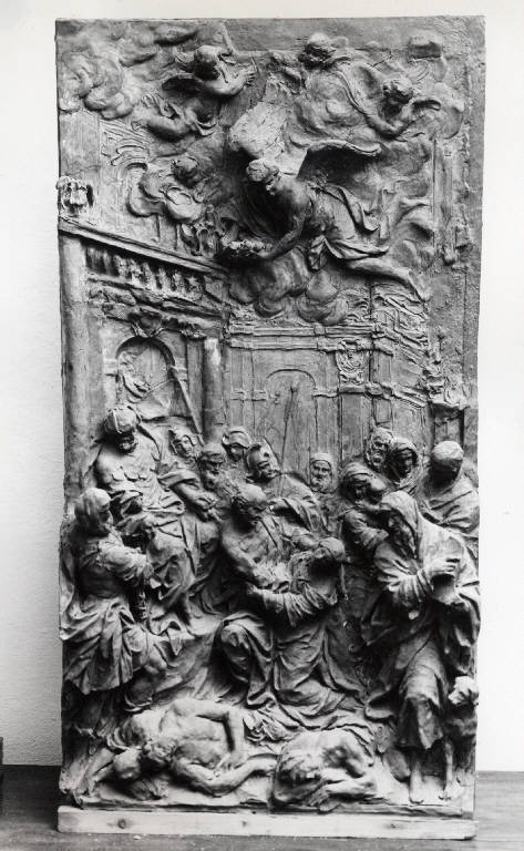Sant'Agnese condotta nel postribolo (scultura) di Beretta, Carlo (attribuito) (metà sec. XVIII)