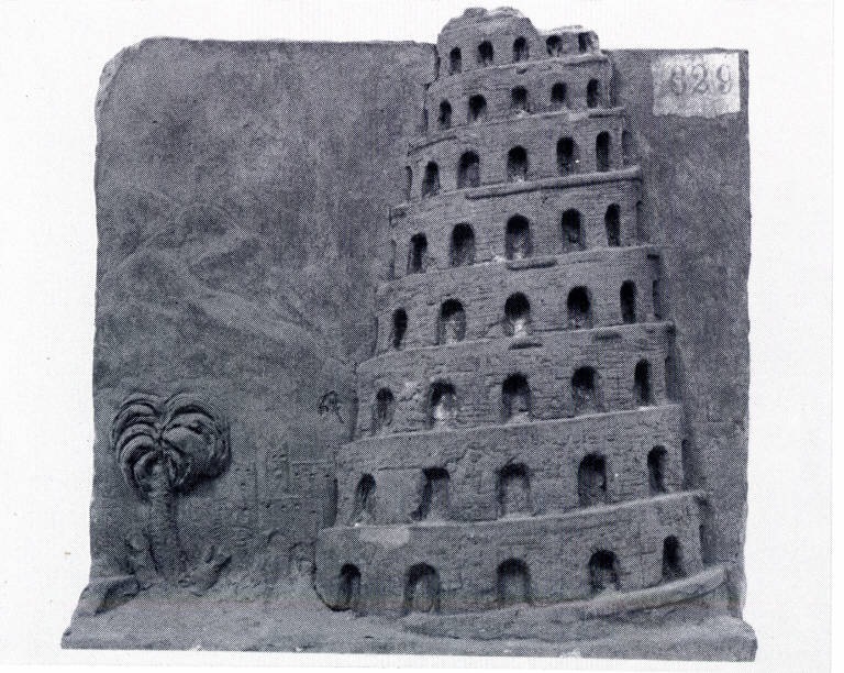 La torre di Babele, torre di Babele (scultura) di Benicore, Amedeo (attribuito) (ultimo quarto sec. XVIII)