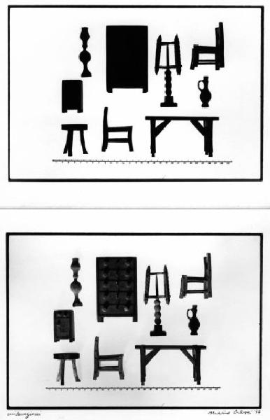 Balocchi di legno - tavolo - sedie - sgabello -arcolaio - scala graduata