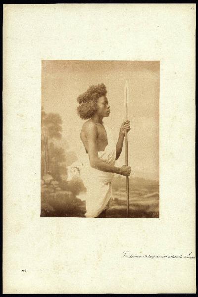 Ritratto maschile - Guerriero del Sudan con lancia - Egitto