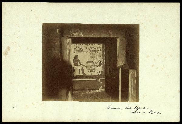Affresco - Sarenput II e suo figlio Ankhum intenti alle offerte rituali - Egitto - Assuan - Tomba di Sarenput II