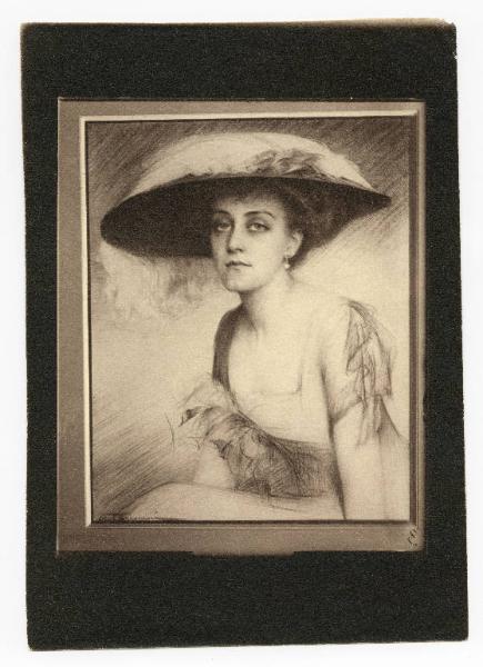 Disegno - Ritratto femminile - Ritratto di signora - Antonio Argnani - Galleria Maurice Chalom - New York City