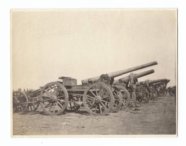 Guerra russo-giapponese - Russia - Manciuria - Khosciulinza - Batteria di cannoni da assedio da 6 pollici