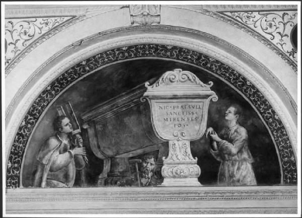 Affresco - Sarcofago di S. Nicola - Lunetta - S. Benedetto Po - Abbazia di S. Benedetto in Polirone