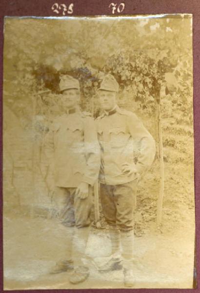 Prima Guerra Mondiale - Ritratto maschile - Militari - Soldati Clement Zavrel e Giov Dundr