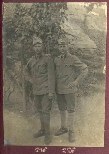 Prima Guerra Mondiale - Ritratto maschile - Militari - Soldati Franc. Schaffer e Giov. Sommert