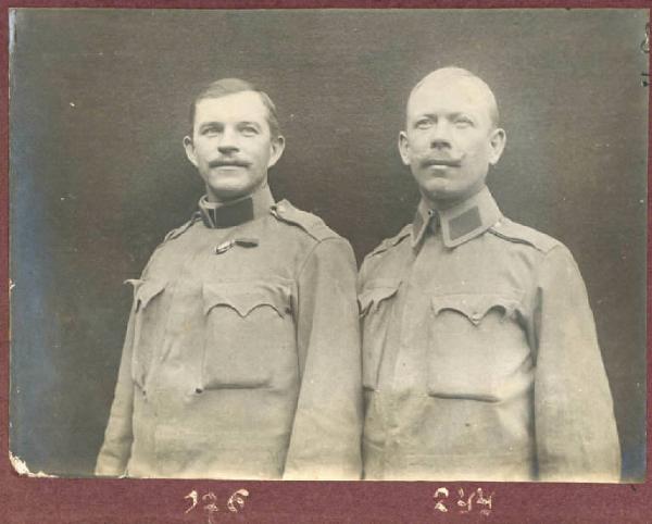 Prima Guerra Mondiale - Ritratto maschile - Militari - Soldati Giov. Parizek e Giov. Spicka