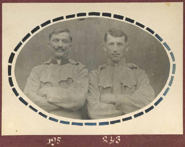 Prima Guerra Mondiale - Ritratto maschile - Militari - Soldati Mart. Priselac e Gius. Simunovic