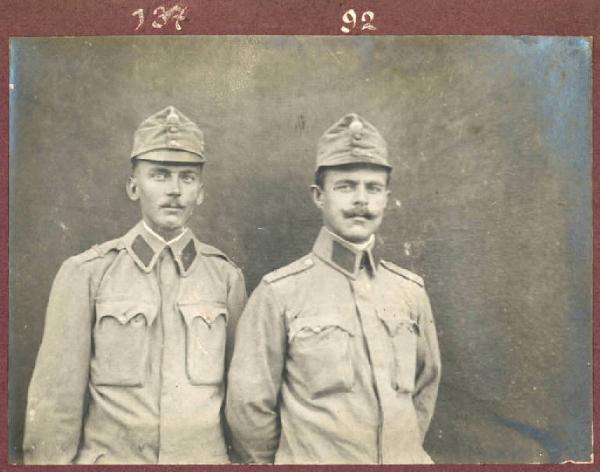 Prima Guerra Mondiale - Ritratto maschile - Militari - Soldati Vittore Loikasck e Riccard Heidler