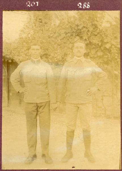 Prima Guerra Mondiale - Ritratto maschile - Militari - Soldati Mich. Radlovic e Paolo Miljanovic