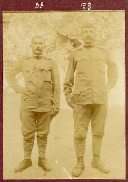 Prima Guerra Mondiale - Ritratto maschile - Militari - Soldati Giov. Czocza (?) e Lazlo Gencz