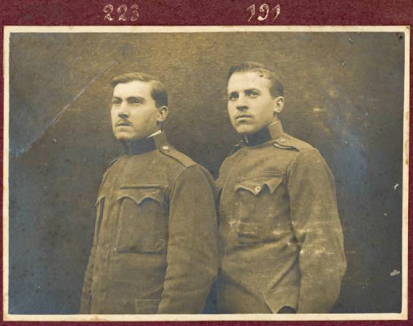 Prima Guerra Mondiale - Ritratto maschile - Militari - Soldati Pietro Setinek e Gius. Popelak