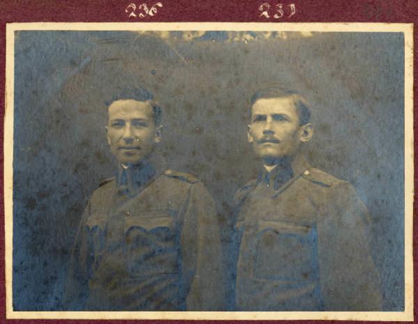 Prima Guerra Mondiale - Ritratto maschile - Militari - Soldati Carlo Straka e Franc. Stonpenec