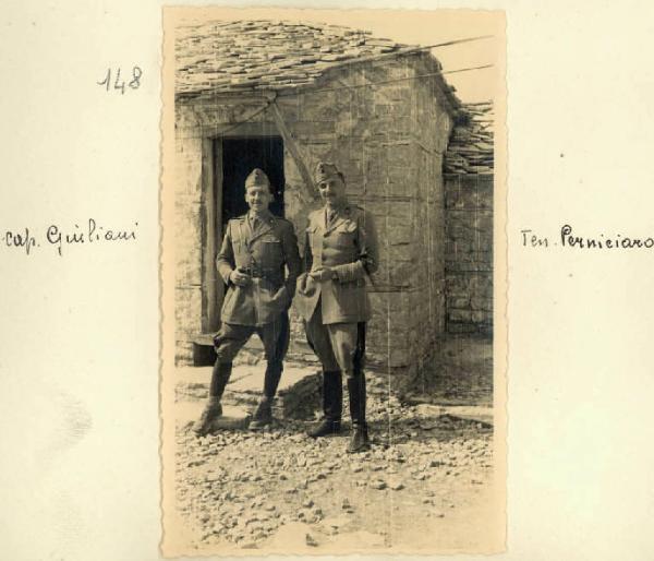 Seconda guerra mondiale - Ritratto maschile - Militari - Capitano Giuliani e tenente Perniciaro