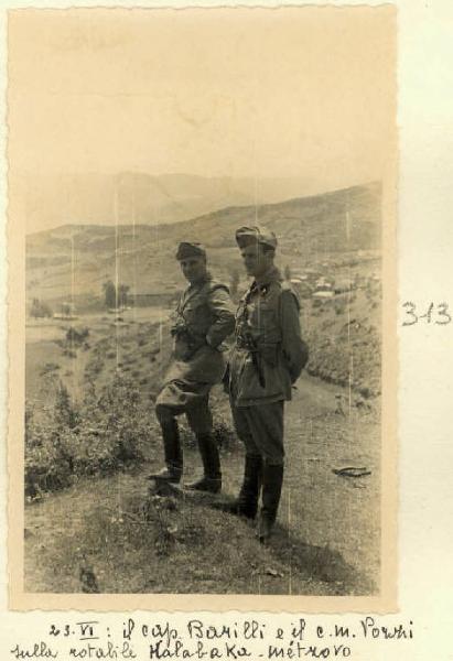 Seconda guerra mondiale - Ritratto maschile - Militari - Capitano Barilli e caporal maggiore Pozzi
