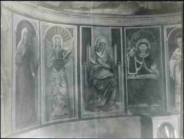 Affresco - Sante e Madonna in trono - Campi Bonelli - Oratorio della Vergine Annunciata - Abside