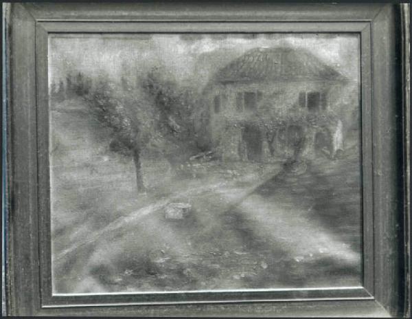 Dipinto - Chiusa sul fiume Chiese, casa del custode ed osteria - Asola