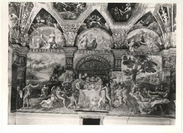 Affresco - Il banchetto di Amore e Psiche - Giulio Romano - Mantova - Palazzo Te - Camera di Psiche - Parete ovest