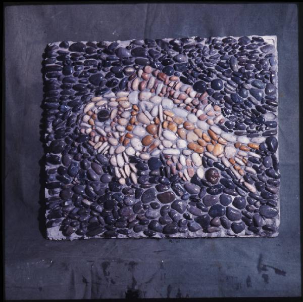 Tecnica del mosaico con sassolini - mosaico - Pesce