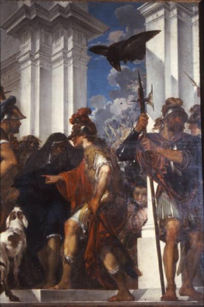 Dipinto - Alessandro Magno consulta gli indovini - Giuseppe Bazzani - Mantova - Museo di Palazzo D'Arco