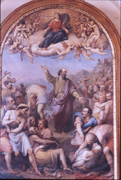 Dipinto - S. Tommaso apostolo che intercede per gli appestati di Verona - Giuseppe Razzetti - Verona - Chiesa di S. Tomio
