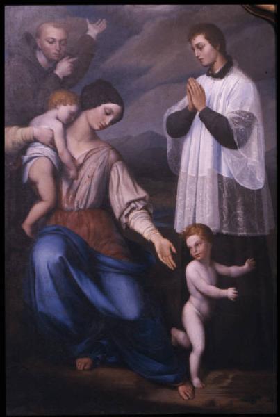 Dipinto - S. Liberata, S. Antonio, S. Luigi Gonzaga e due bambini - Giuseppe Razzetti - Mantova - Chiesa di S. Maria della Carità