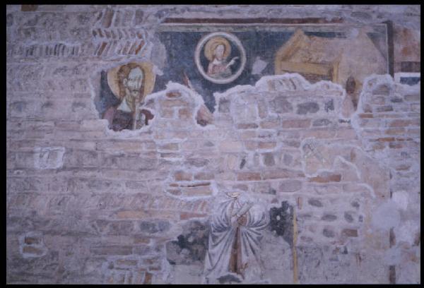 Affresco - Cristo e S. Giovanni Battista (?) - Cavriana - Pieve di S. Maria - Parete sinistra