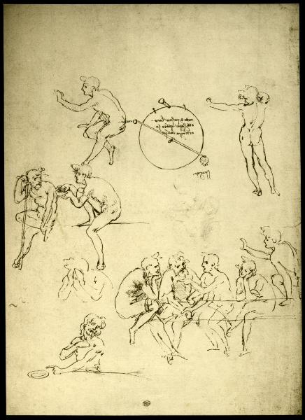 Disegno - Studio di figure e composizione per l'Ultima Cena - Leonardo da Vinci - Parigi - Museo del Louvre - inv. 2258 recto