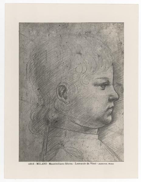 Disegno - Ritratto di Massimiliano Sforza - Maestro della Pala Sforzesca - Milano - Biblioteca Ambrosiana - F 290 inf. 13