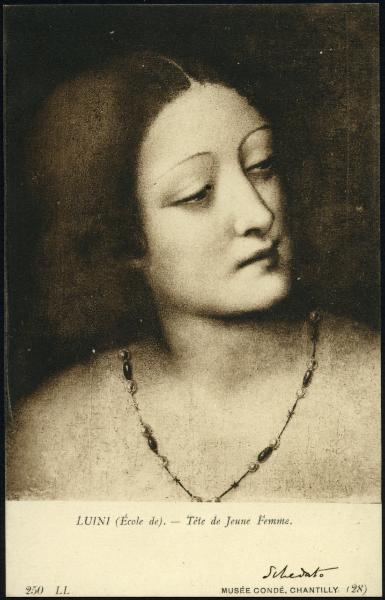 Dipinto - Testa di giovane donna - Scuola di Bernardino Luini - Chantilly - Musée Condé