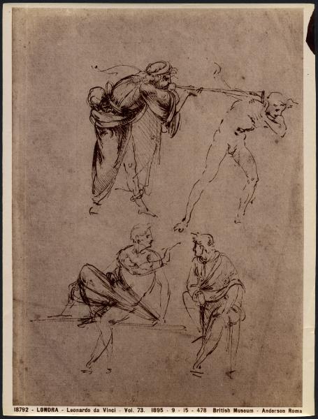 Disegno - Studio di figure per l'Adorazione dei Magi - Leonardo da Vinci - Londra - British Museum - inv. 1895,0915.478