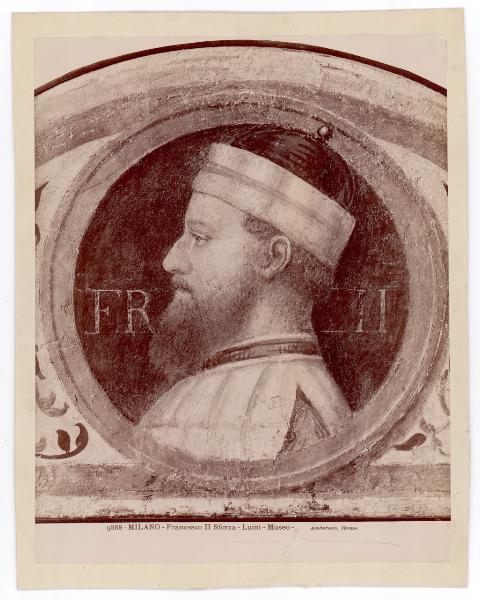 Dipinto murale - Ritratto di Francesco II Sforza - Pittore lombardo sec. XVI - Milano - Musei del Castello Sforzesco (da Milano - Casa degli Atellani)
