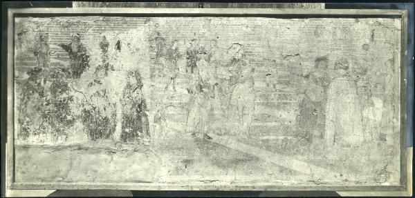 Dipinto murale - Scena urbana - Particolare della parte inferiore - Bernardino Luini - Milano - Biblioteca Ambrosiana (da Milano - Villa Rabia detta "La Pelucca")