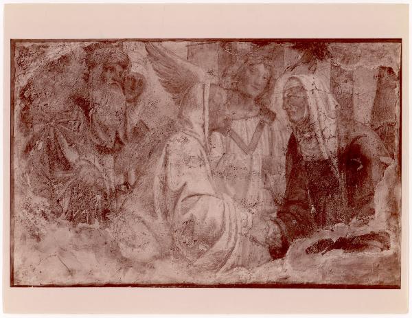Dipinto murale - Visita di Maria a Elisabetta - Particolare - Bernardino Luini - Milano - Pinacoteca di Brera (da Milano - chiesa di Santa Maria della Pace - cappella di San Giuseppe)