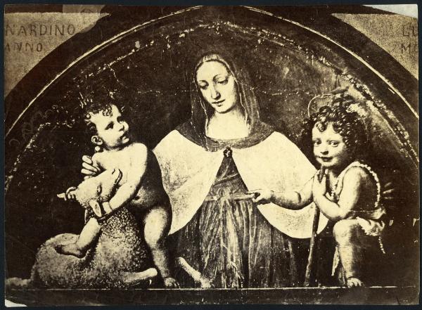 Dipinto murale - Madonna con Bambino e San Giovannino - Bernardino Luini - Lugano - già Monastero di Santa Maria degli Angeli, refettorio