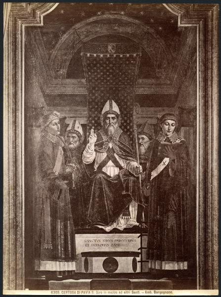 Dipinto - San Siro con altri santi - Ambrogio Bergognone - Pavia - Certosa - Navata destra - Cappella di San Siro