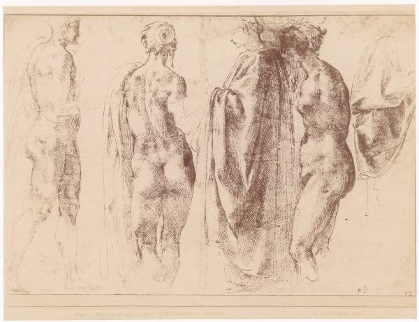 Disegno - Studio di cinque figure - Michelangelo Buonarroti - Parigi - Museo del Louvre