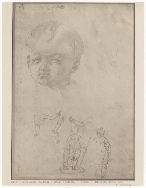 Disegno - Studio di putti - Bottega di Francesco di Simone Ferrucci - Parigi - Ecole des Beaux-Arts - inv. 373 recto